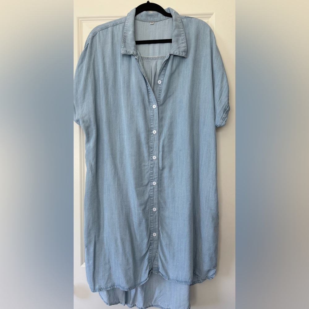 Light Blue Denim Shirt Dress